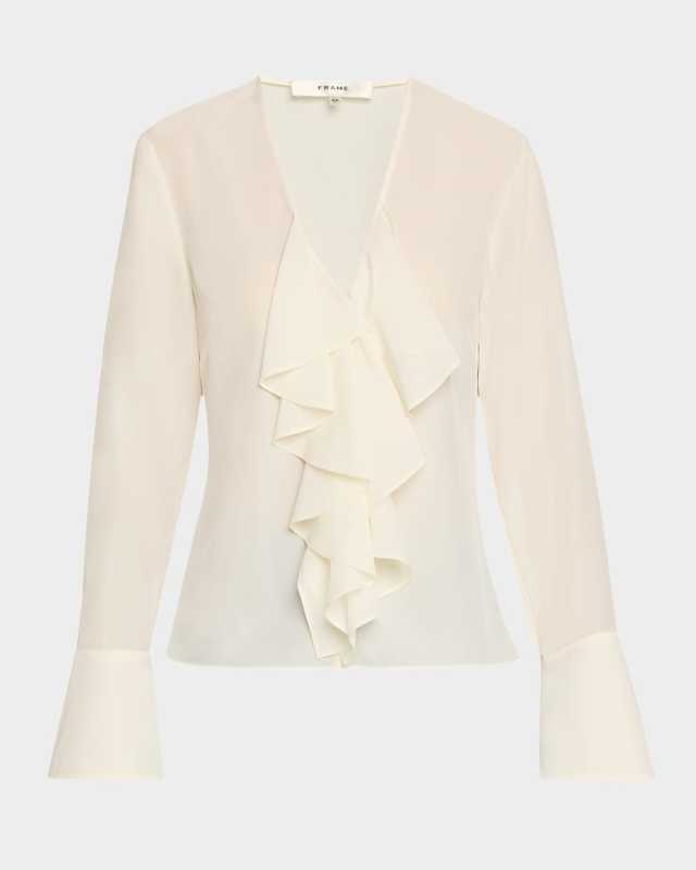 Ruffled V-Neck Blouse